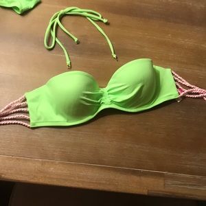 VS lime green bikini strapless top w/ padding